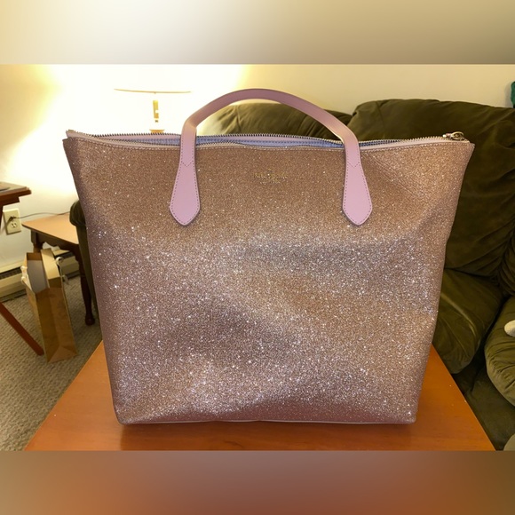 Kate Spade Rose Glitter Tote with Matching Wallet - Picture 2 of 7